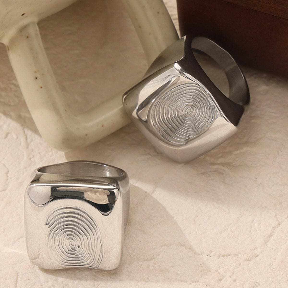 Titanium steel fingerprint ring - Love Salve